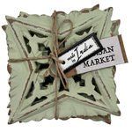 4 Piece Sage Wood Coaster Set