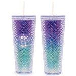 Dazzling 24 oz Ocean  10" Holographic Tumbler with Straw