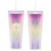 Dazzling 24 oz Sunset  10" Holographic Tumbler with Straw