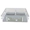 3 Section Plastic Organizer Bin with Grey Silicone 9" x 9" x 2.5"