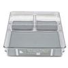 3 Section Plastic Organizer Bin with Grey Silicone 9" x 9" x 2.5"