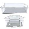 Plastic Stackable Storage Bin with Grey Silicone 14.5" x 8.5" x 4"