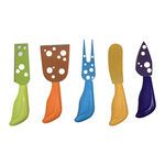 5 Piece Colorful Non Stick Cheese Butter Knife Spreaders Set