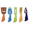 5 Piece Colorful Non Stick Smiley Faces Cheese Knives Set