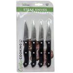 4 Piece Kitchen Steak Serrated Knives Black Set