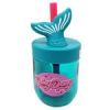Portable Mermaid Tail Lid with Straw Water Cup In Assorted Colors