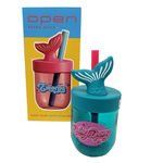 Portable Mermaid Tail Lid with Straw Water Cup In Assorted Colors