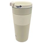 16 oz Travel Thermal Insulation Coffee Cup with Silicone Grip - White