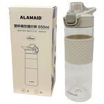White 24 Oz Plastic Water Bottle with Safety Lock
