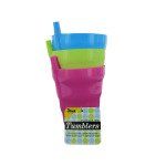 Tumblers with built-in straws