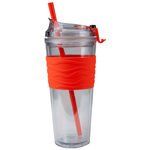 Quench Orange Grip Tumbler with Straw