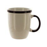 12-Ounce White Mug with Black Trim