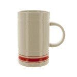16-Ounce White Mug with Red Stripes