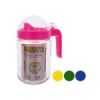 16oz 6.5 inch glass syrup jar w/plastic handle and lid