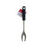 Stainless steel cooking fork with black handle