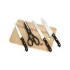 5 Pack knife set with cutting board