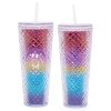 Dazzling 24 oz Rainbow 10" Holographic Tumbler with Straw