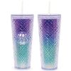 Dazzling 24 oz Ocean  10" Holographic Tumbler with Straw