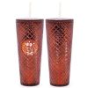 Dazzling 24 oz Red 10" Holographic Tumbler with Straw