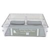 3 Section Plastic Organizer Bin with Grey Silicone 9" x 9" x 2.5"