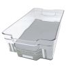 Plastic Stackable Storage Bin with Grey Silicone 14.5" x 8.5" x 4"