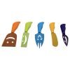 5 Piece Colorful Non Stick Smiley Faces Cheese Knives Set