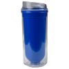Glossy Blue Double Wall Tumbler with Clear Lid