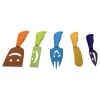 5 Piece Colorful Non Stick Smiley Faces Cheese Knives Set