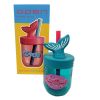 Portable Mermaid Tail Lid with Straw Water Cup In Assorted Colors
