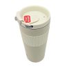 16 oz Travel Thermal Insulation Coffee Cup with Silicone Grip - White