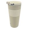 16 oz Travel Thermal Insulation Coffee Cup with Silicone Grip - White