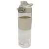 White 24 Oz Plastic Water Bottle with Safety Lock