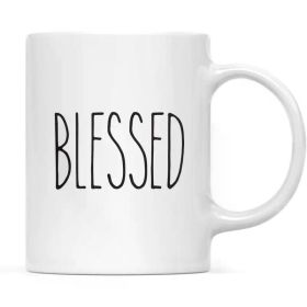 Blessed" Rustic Farmhouse 11oz Ceramic Coffee Mug - Perfect for Kitchen Decor & Gifts, Includes Box, Ideal for