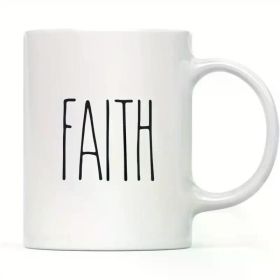 [Fast Arrival] Simple Rustic Farmhouse Kitchen Decor 11oz. Ceramic Coffee Tea Mug Gift, Faith, 1-Pack, Includes Gift Box,