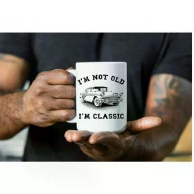 1pc Classic Car Design Ceramic Coffee Mug 11oz - Insulated, Reusable Multipurpose Cup for Grandpa, Husband,