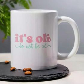 1pc Humble Life Quote Insulated Ceramic Coffee Mug, 11oz Reusable Multipurpose Tea Cup, Machine Washable, Ideal