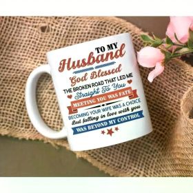 1PCS 11OZ To My Husband Coffee Mug, Anniversary Gift Mug From Wife, Wedding Anniversary Gift Mug For