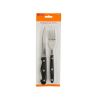 Knife and Fork Set with Black Handles