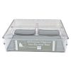 3 Section Plastic Organizer Bin with Grey Silicone 9" x 9" x 2.5"