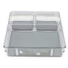 3 Section Plastic Organizer Bin with Grey Silicone 9" x 9" x 2.5"