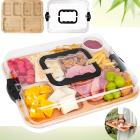 Charcuterie Board With Clear Lid, Travel Portable Cheese Board Charcuterie Boxes Cutting Boards For Kitchen, House Warming Gifts New Home, Gifts For W (Option: Style2)
