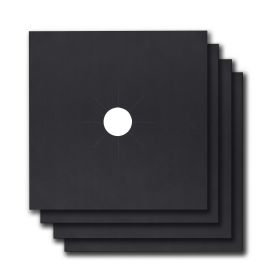 4-Pack Reusable Nonstick Stovetop Burner Protector Liner (Option: BurnerProtectorCover Black)