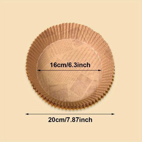 50pcs Air Fryer Disposable Paper Liner; Parchment Paper; Non-stick Disposable Air Fryer Liners; Baking Paper; Oil-proof; Water-proof; Parchment F