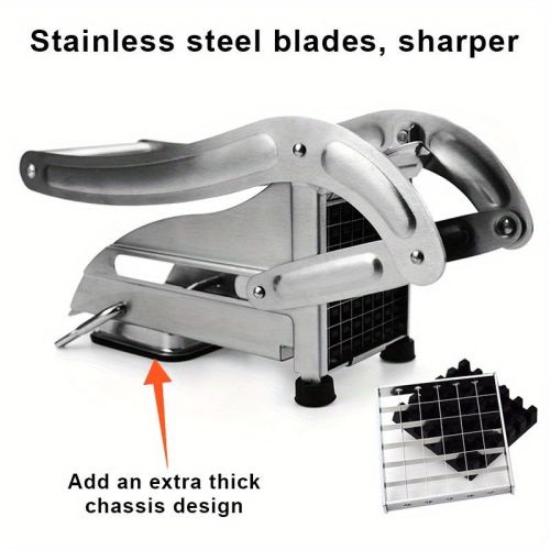 1pc French Fry Cutter; Commercial Restaurant French Fry Cutter Stainless Steel Potato Cutter Vegetable Potato Slicer With Suction Feet Cutter Pot