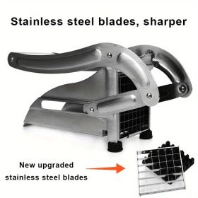 1pc French Fry Cutter; Commercial Restaurant French Fry Cutter Stainless Steel Potato Cutter Vegetable Potato Slicer With Suction Feet Cutter Pot (Style: Second generation without chassis)