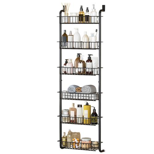 6 Tier Over Door Pantry Organizer Hanging Hooks Door Storage Rack Carbon Steel Basket 62.99in Over Door Shelf for Kitchen Bathroom 6 Tier Over Door Pantry Organizer Hanging Hooks Door Storage Rack Carbon Steel Basket 62.99in Over Door Shelf for Kitchen Bathroom