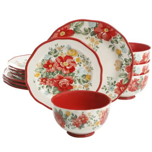 12-Piece Dinnerware Set, Teal