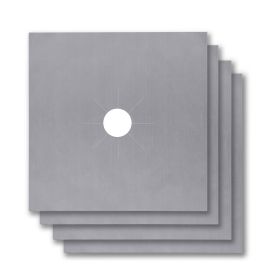 4-Pack Reusable Nonstick Stovetop Burner Protector Liner (Option: BurnerProtectorCover Silver)